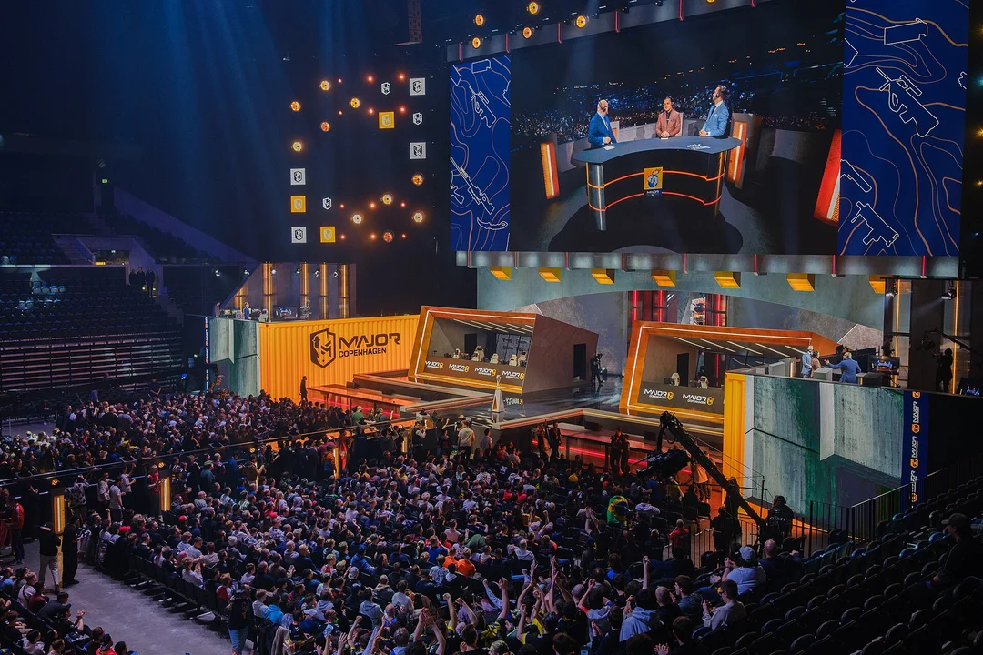 A packed arena watching the PGL Counter-Strike 2 Major in Copenhagen, 2024
