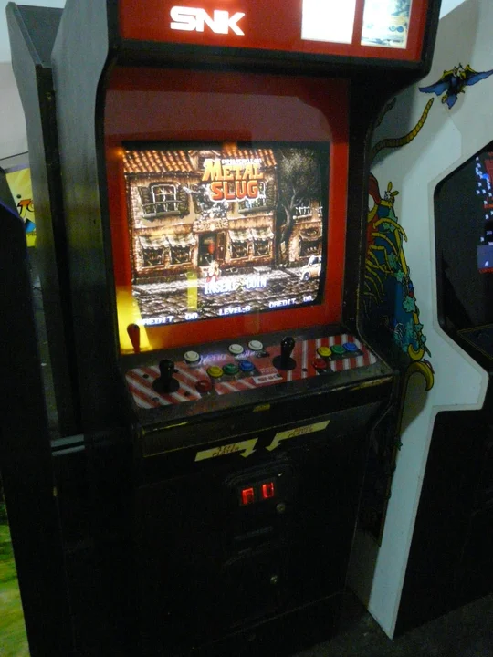 A Metal Slug arcade cabinet