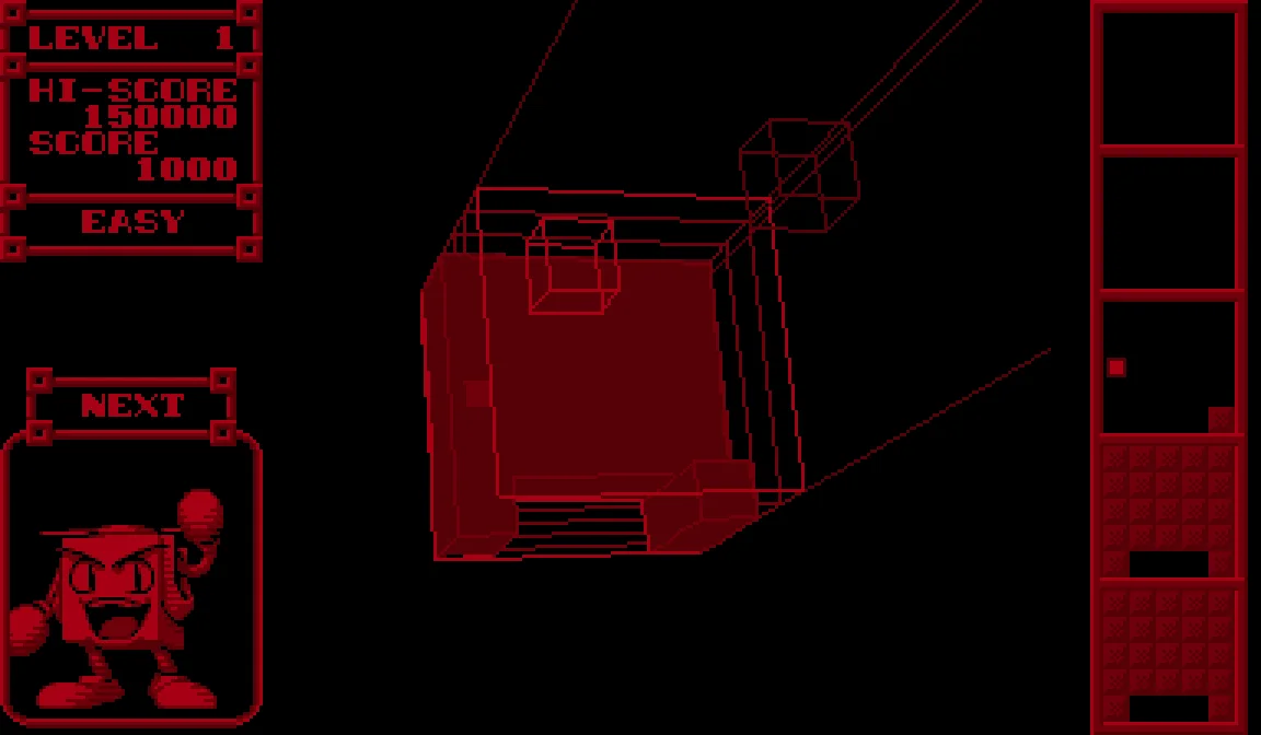 3D Tetris running on the Virtual Boy