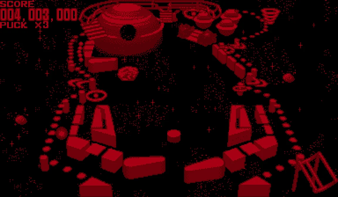 Galactic Pinball running on the Virtual Boy