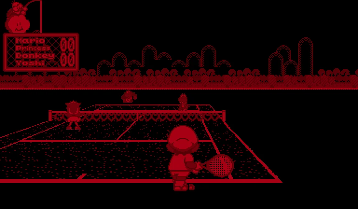 Mario's Tennis running on the Virtual Boy