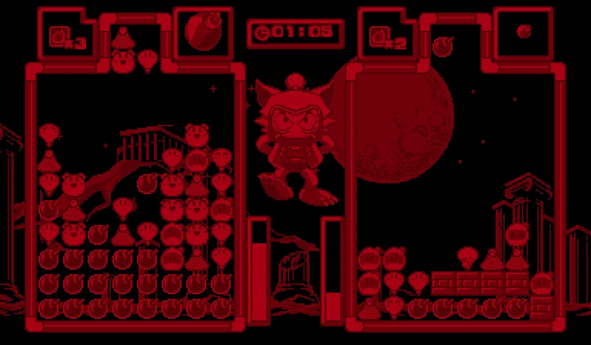 Panic Bomber running on the Virtual Boy