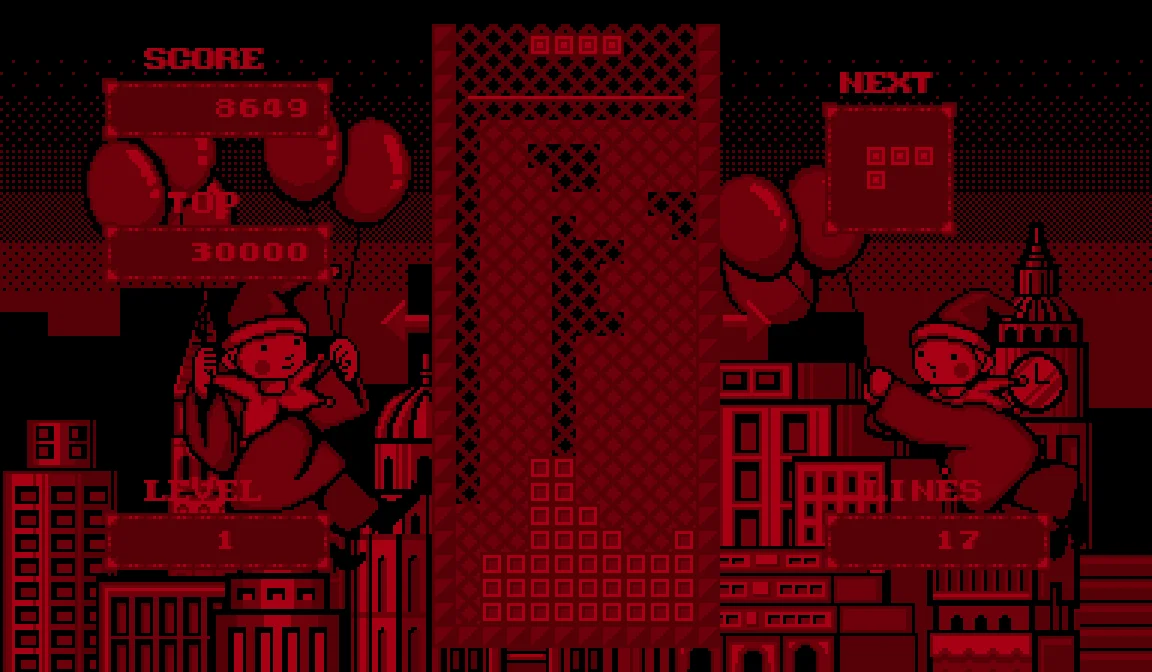 V-Tetris running on the Virtual Boy