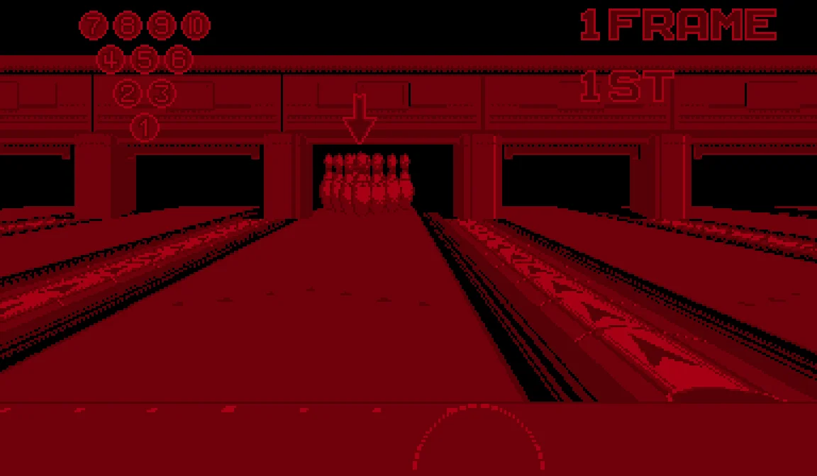 Virtual Bowling running on the Virtual Boy