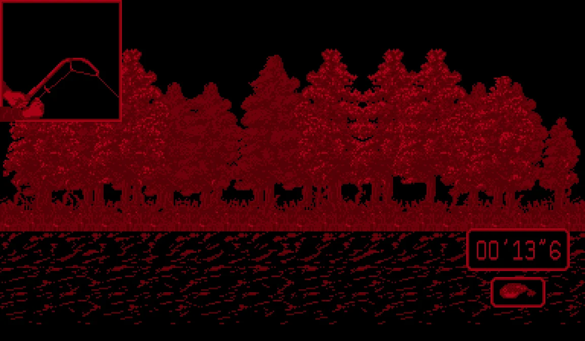 Virtual Fishing running on the Virtual Boy