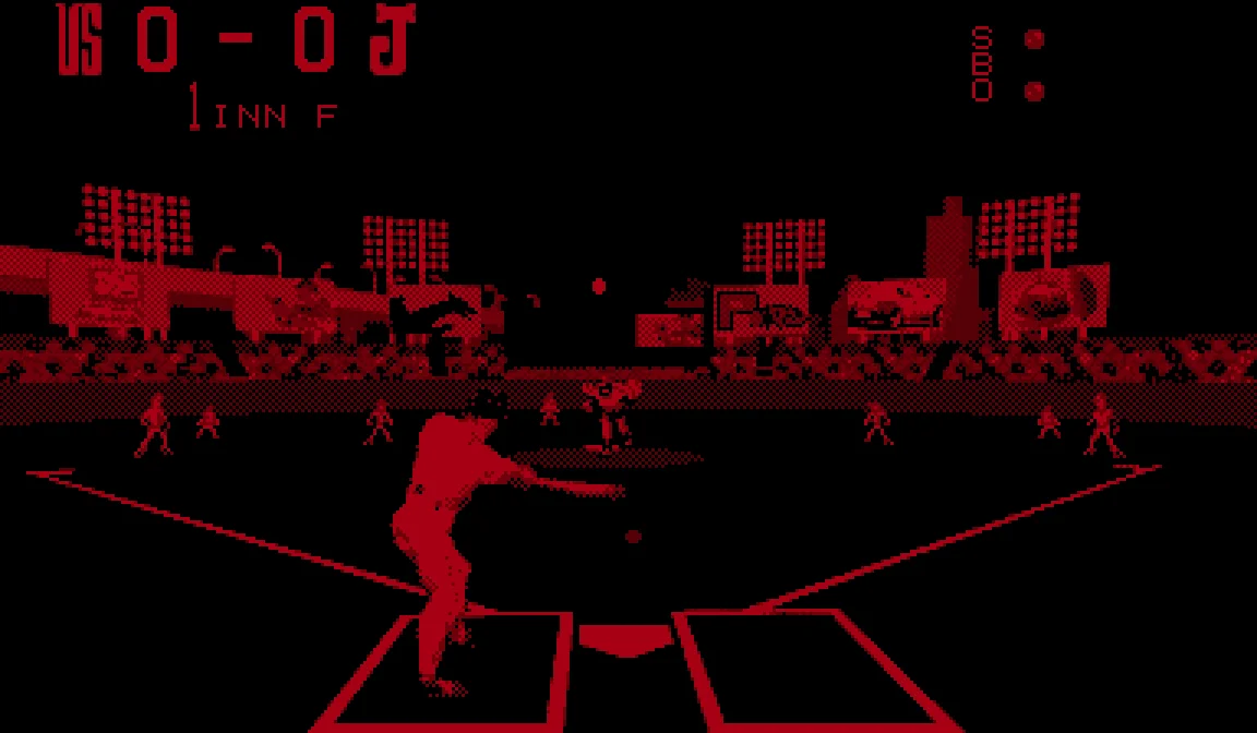 Virtual League Baseball running on the Virtual Boy