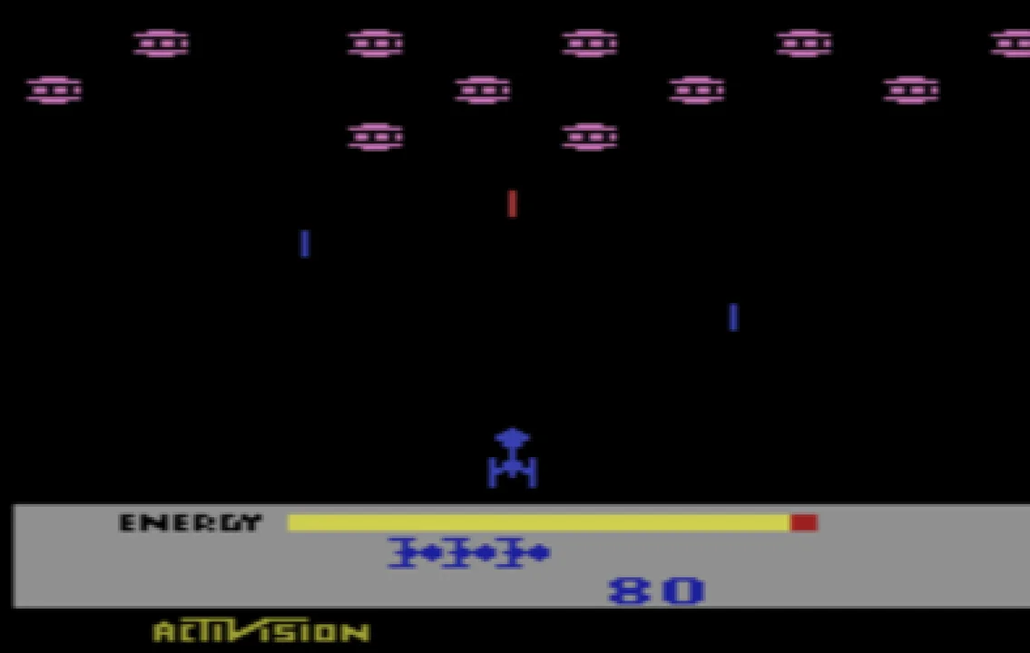 Megamania running on the Atari 2600