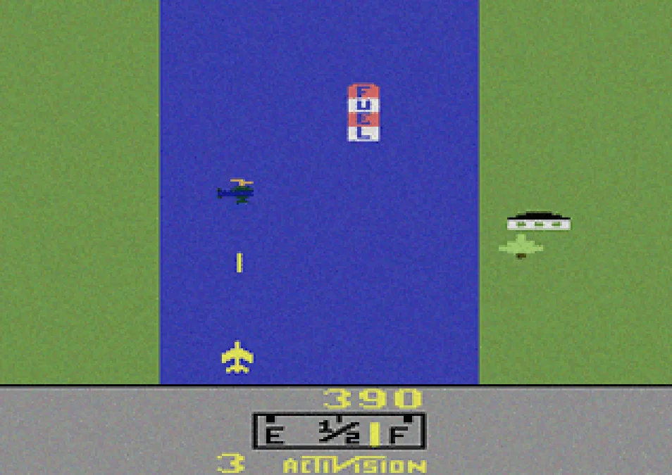 River Raid running on the Atari 2600