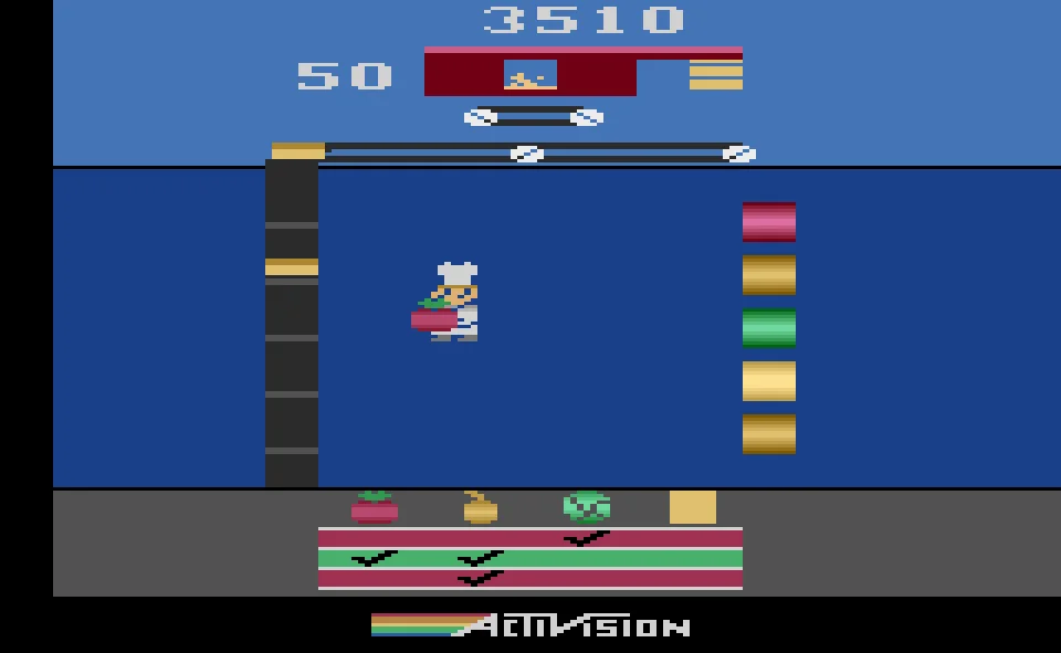Pressure Cooker running on the Atari 2600