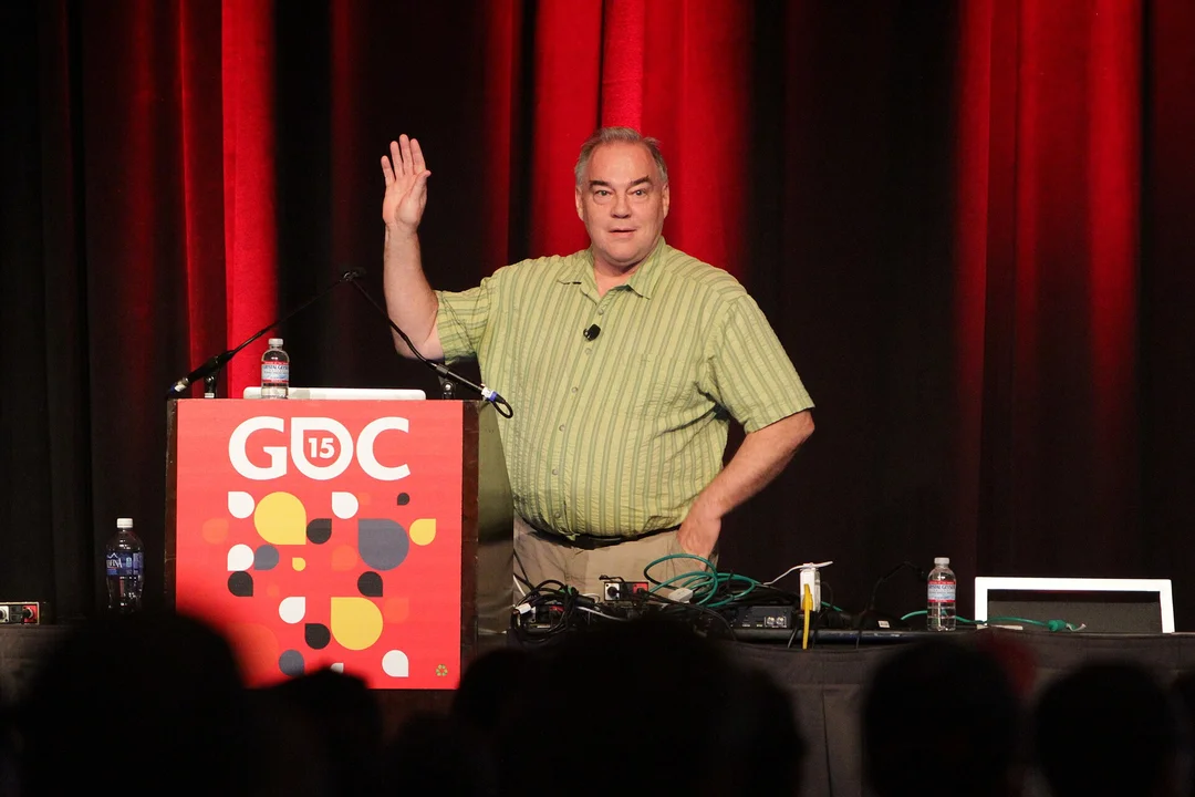 Warren Robinett on stage at GDC 2015