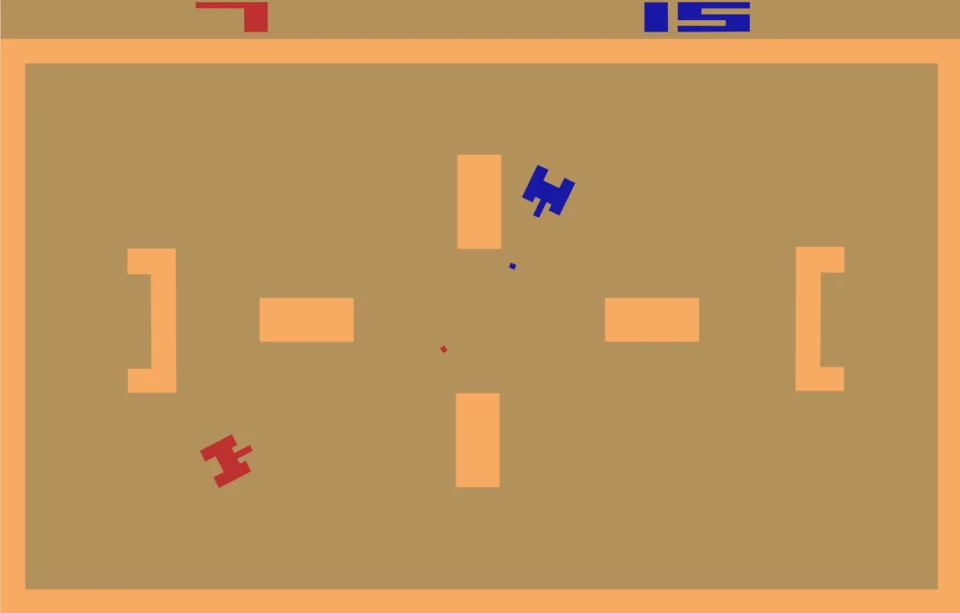 Combat running on the Atari 2600