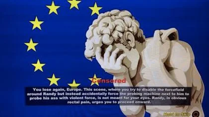 The European censor card in South Park: The Stick of Truth